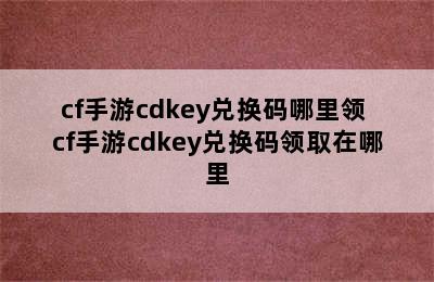 cf手游cdkey兑换码哪里领 cf手游cdkey兑换码领取在哪里